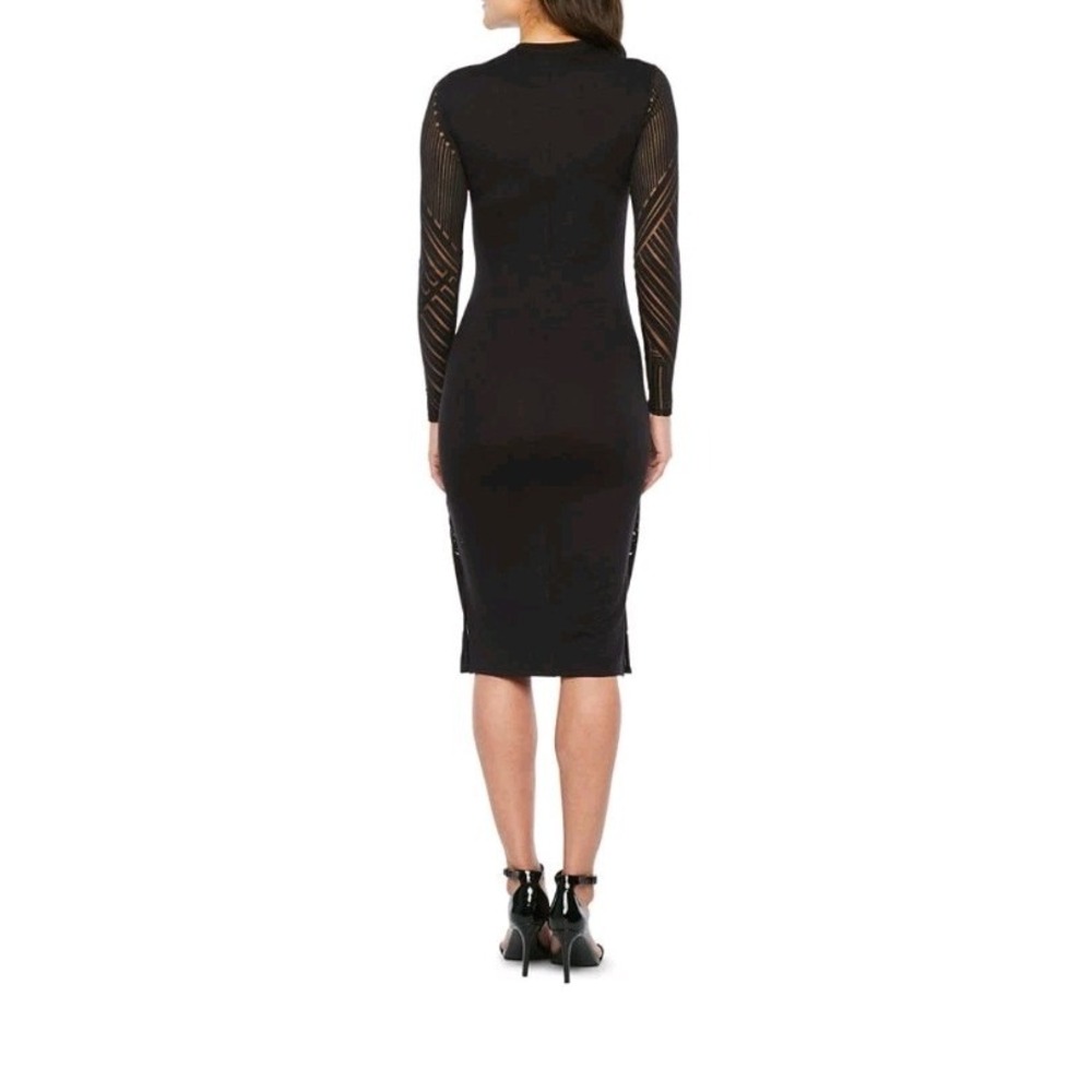 Black & Nude Aztec Vintage Gatsby Style Overlay Stretch Dress Size XS NEW NWT - Picture 2 of 3